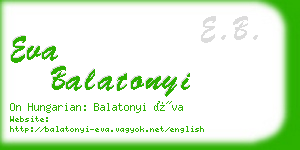 eva balatonyi business card